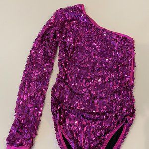Hot pink sequin body suite